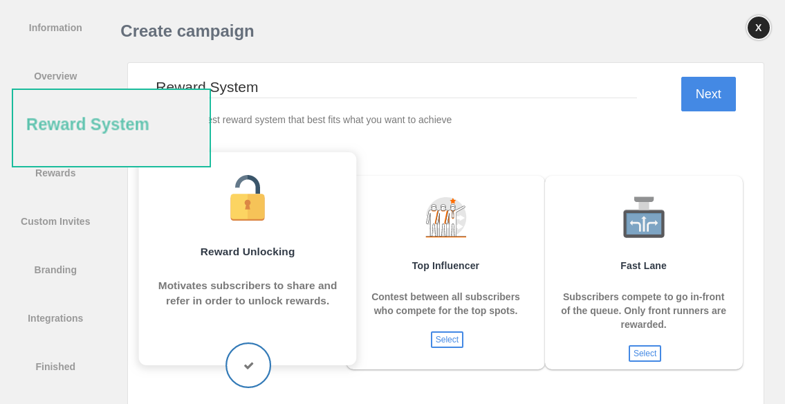 How to create a Reward Unlocking Campaign?